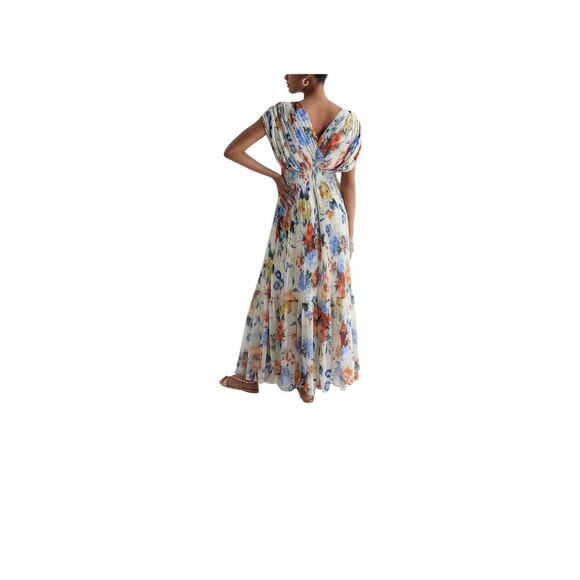 Express Women Floral Maxi Dress Sz XS Pleated Bodice Empire Waist Feminine Fairy - Picture 3 of 7